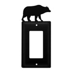 Bear Wrought Iron Design Single GFI Wall Cover 6.25" H For Cabin and Rustic Homes by Village Wrought Iron