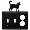Rustic Triple Cat Light Switch & Outlet Cover Metal Plate