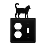 Outlet and Switch Cover Cat Silhouette Metal 7.38" H Decorative Wall Plate for Home – by Wrought Iron Inc.