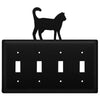 Cat Quadruple Switch Wrought Iron Cover