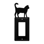 Metal Cat Design Single GFCI Cover 7.38" H  Decorative Outlet Plate by Village Wrought Iron Inc.