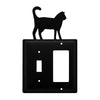 Double Cat Wrought Iron Switch & GFI Cover