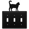 Triple Switch Cover – Wrought Iron Cat Decorative Switch Cover