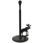 Moose Paper Towel Stand 14"H Black Wrought Iron Countertop Rustic Kitchen By Village Wrought Iron Inc.