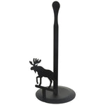 Rustic Moose Countertop Paper Towel Holder Black Metal