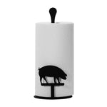 Pig Paper Towel Stand 14"H Black Wrought Iron Counter Top Rustic Kitchen By Village Wrought Iron Inc.