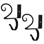 Scroll Curtain Shelf Brackets Pair 7.5"H Wrought Iron Black Rustic Farmhouse Wall Mount By Village Wrought Iron Inc.