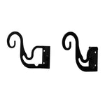 Curtain Brackets for Two or Three 1/2" Curtain Rods (Pair) – Black Wrought Iron Triple Curtain Wall Brackets by Village Wrought Iron Inc.
