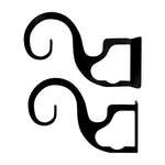 Curtain Brackets for Two or Three 3/4" Curtain Rods (Pair) – Black Wrought Iron Double/Triple Rod Brackets By Village Wrought Iron Inc.