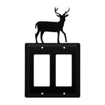 Double GFCI Outlet Cover Deer Wrought Iron 7.38" H Decorative Wall Plate by Village Wrought Iron Inc.