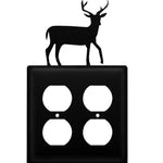 Metal Double Outlet Cover with Deer Design