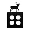 Rustic Deer Double Duplex Outlet Cover