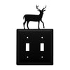 Rustic Double Deer Double Switch Cover – Wrought Iron Wall Plate