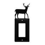 Deer Wrought Iron Design Single GFI Wall Cover 7.38" H For Cabin and Rustic Homes by Village Wrought Iron