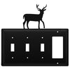 Deer Triple Switch & GFI Wrought Iron Cover