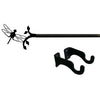 Small Dragonfly Curtain Rod 21 to 35 Inch Black Iron