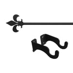 Lily Flower Curtain Rod – Wrought Iron Adjustable Window Hardware 21'' x 35'' by Village Wrought Iron Inc.