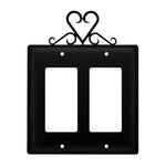 Double GFCI Outlet Cover Heart Wrought Iron 6" H Decorative Wall Plate by Village Wrought Iron Inc.