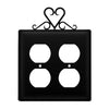 Double Heart Decorative Outlet Cover – Metal Wall Plate