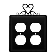 Double Heart Decorative Outlet Cover – Metal Wall Plate