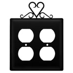 Romantic Heart Double Duplex Outlet Cover