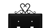 Western Style Double Light Switch Cover Black Metal Plate