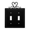 Rustic Double Heart Light Switch Cover Metal Wall Plate