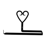 Heart Paper Towel Holder 7"H Black Wrought Iron Horizontal Wall Mount Rustic Cabin Kitchen By Village Wrought Iron Inc.