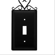 Heart Silhouette Single Switch Cover – Metal – 6 In Height – Decorative Wall Hardware by Village Wrought Iron Inc.