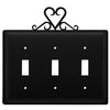 Triple Switch Cover – Wrought Iron Heart Rustic Wall Plate