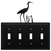 Heron Quadruple Switch Wrought Iron Cover