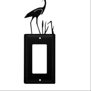 Single GFI Wall Cover – Heron Wrought Iron Design – 8.13 Inch Height – For Coastal and Nature Style Homes – by Village Wrought Iron