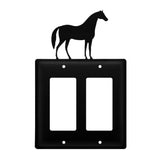 Double GFCI Outlet Cover – Horse Wrought Iron – 7.13