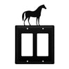 Double GFCI Outlet Cover – Horse Wrought Iron
