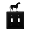 Rustic Double Horse Light Switch Cover Metal Wall Plate