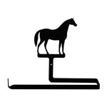 Horse Paper Towel Holder 9"H Black Wrought Iron Horizontal Wall Mount Rustic Cabin Kitchen By Village Wrought Iron Inc.