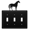 Triple Switch Cover – Horse Silhouette Wall Plate