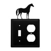 Rustic Double Horse Switch & Outlet Cover – Wrought Iron Wall Plate
