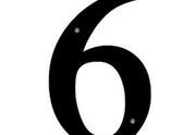 Black Wrought Iron House Number 6 – Traditional Wall Mount