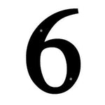 Number 6 Small 6"H Black Wrought Iron Traditional House Address Wall Mount Decor By Village Wrought Iron Inc.