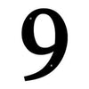 6 Inch Black Metal House Number 9 Wall Sign