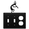 Triple Kokopelli Double Switch & Outlet Cover Metal Plate