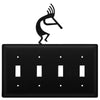 Kokopelli Quadruple Switch Wrought Iron Cover