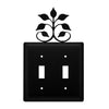 Decorative Double Leaf Fan Double Switch Cover – Wrought Iron Wall Plate