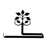 Leaf Fan Towel Holder, Horizontal Wall Mount – 8 1/2"H Black Wrought Iron, Nature-Inspired Paper Towel Holder by Village Wrought Iron Inc.