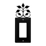 Single GFI Wall Cover Leaf Fan Wrought Iron Design – 7.13" H For Nature Inspired Home Use by Village Wrought Iron