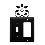 Botanical Leaf Fan Wall Plate – Wrought Iron 7.13" H Single Switch and GFI Cover by Village Wrought Iron Inc.