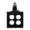 Lighthouse Decorative Double Outlet Cover Metal Wall Plate