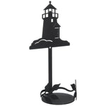 Lighthouse Jar Candle Sconce 10.75"H Black Wrought Iron Coastal Wall Decor Candle Holder By Village Wrought Iron Inc.