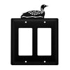 Metal Double GFCI Wall Cover – Loon Silhouette – 8" H – Decorative Plate – by Village Wrought Iron Inc.
